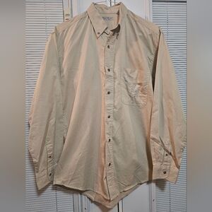 Vintage 90s Bugle Boy Beige Long Sleeve Button Down Shirt NWT Men’s M